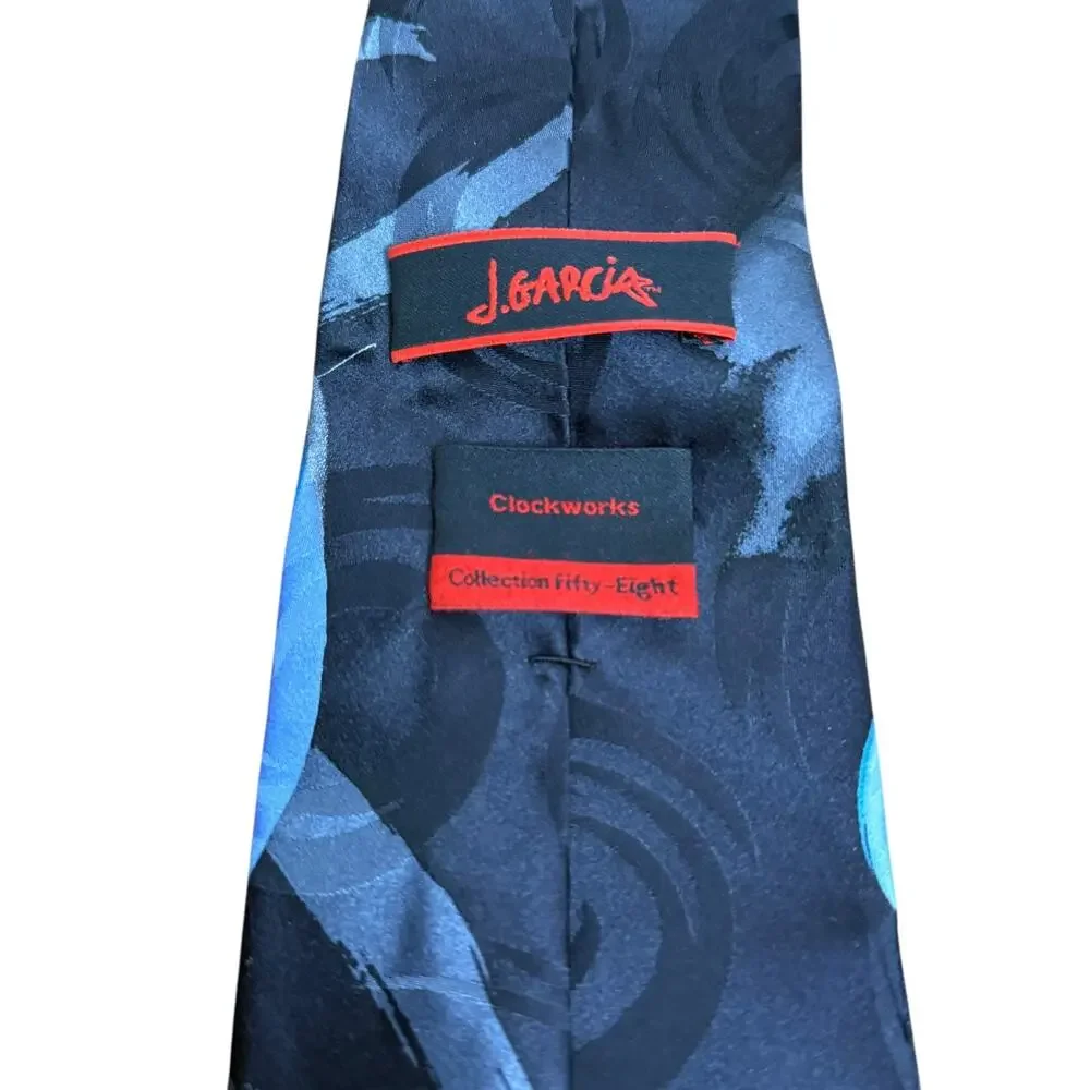 J Jerry Garcia Clockworks Collection Fifty Eight 100% Silk Neck Tie 3.75
